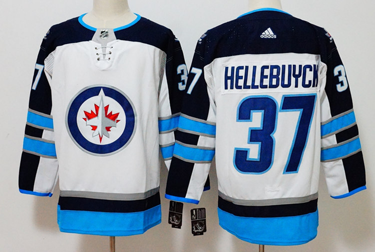 Men's Winnipeg Jets #37 Connor Hellebuyck Fanatics White Away Jersey Men's Winnipeg Jets #37 Connor Hellebuyck Fanatics White Away Jersey